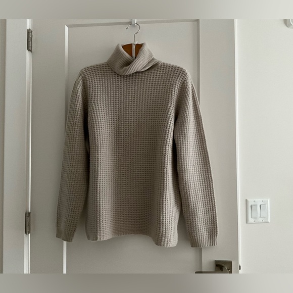 Magaschoni Sweaters - Magaschoni Taupe oatmeal cashmere Cowl Neck Sweater, L